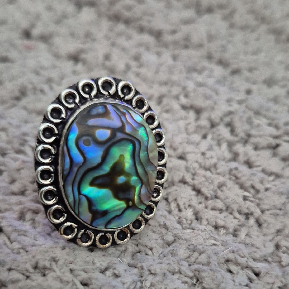 Sterling Silver and Blue Abalone Ring